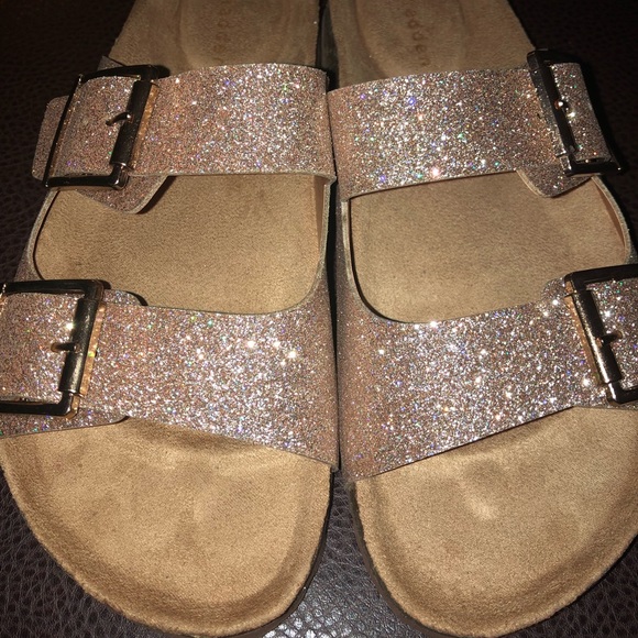 madden girl birkenstocks rose gold